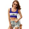 Adugen Origei El Salvador Flag Guatemala Flag Print Fashion Yoga Clothes Yoga Bra Yoga Crop Tank Tops Sports Bra El Salvador Flag Guatemala Flag 2XL view 1