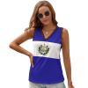 Adugen Origei Women's Blue Solid Sleeveless Yoga, Running, Tennis Tank Top, Medium, Crop, Slim Fit view 1