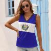 Adugen Origei Women's Blue Solid Sleeveless Yoga, Running, Tennis Tank Top, Medium, Crop, Slim Fit view 3
