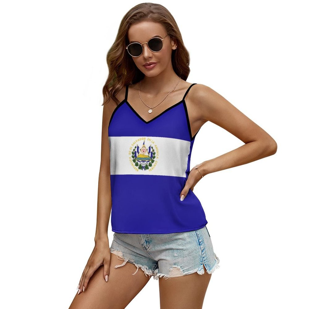 Adugen Origei Women's Blue Sleeveless Modern Lace Crop Tank Top for Yoga, Sports & Exercise - Large