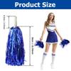 Hooshing 12PCS Blue Pom Poms Cheerleading Fluffy Metallic Foil Pom Poms with Baton Handle for Dancing Sports Party Cheerleading Squads view 4