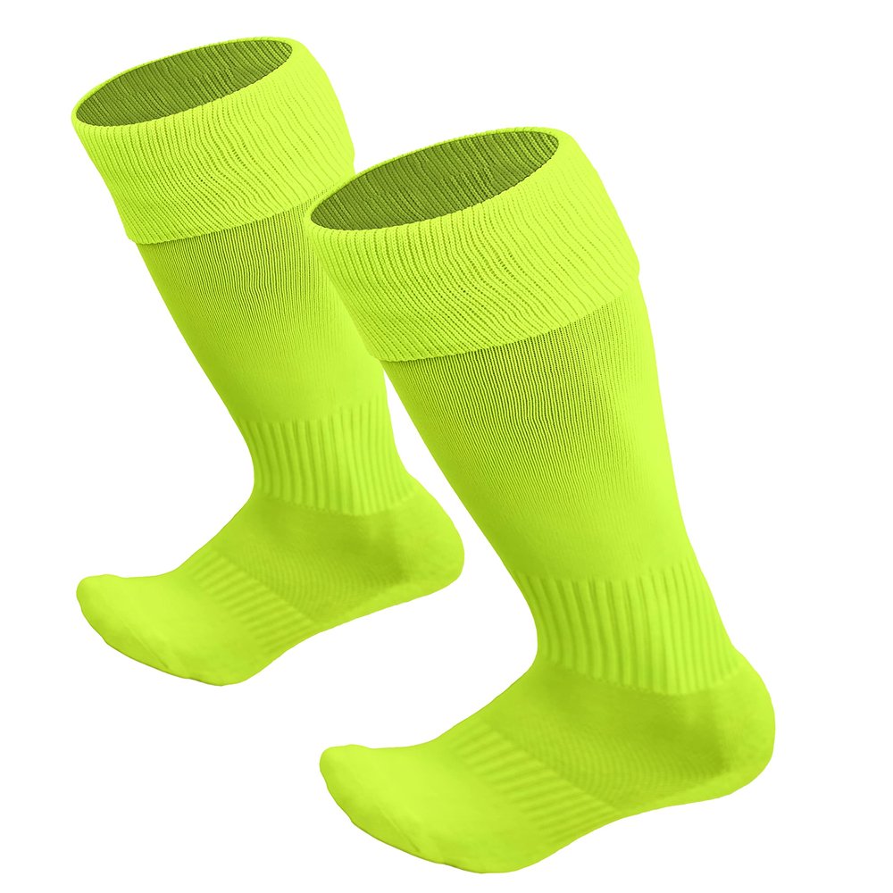 Pee Wee Soccer Socks, 2 to 4 Years, Toddler Soccer Knee High Tube Socks, Little Kids Soccer Socks (Neon)