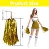 Hooshing 12PCS Gold Cheerleading Pom Poms Metallic Foil Pompoms with Baton Handle for Dancing Sports Party Cheerleading Squads view 3
