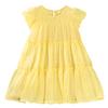 AGQT Flower Girls Ruffle Dress Loose Fit Swiss Dots Flowy Pleated Dress Summer Tunic Birthday Chiffon Dress Light Yellow Size 2-3T view 1