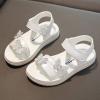 Children Shoes Summer Butterfly Sandals with Diamond Fashion Little Girl Soft Bottom (White, 10.5-11 Years Big Kids) view 4