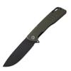 Petrified fish PFB02 Loco Pocket Knife, 3.70" D2 Satin Blade Camping Knife, 5.29oz G10 Handle Flipper Liner lock Folding knife for EDC (Green Black Stonewashed) view 1