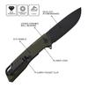 Petrified fish PFB02 Loco Pocket Knife, 3.70" D2 Satin Blade Camping Knife, 5.29oz G10 Handle Flipper Liner lock Folding knife for EDC (Green Black Stonewashed) view 2