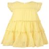 AGQT Toddler Girls Summer Dress Loose Fit Swiss Dots Flowy Pleated Dress Ruffle Babydoll Birthday Chiffon Dress Easter Dresses Light Yellow Size 1-2T view 1