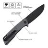 Petrified fish PFB02 Loco Pocket Knife, 3.70" D2 Satin Blade Camping Knife, 5.29oz G10 Handle Flipper Liner lock Folding knife for EDC (Gray Black Stonewashed) view 2