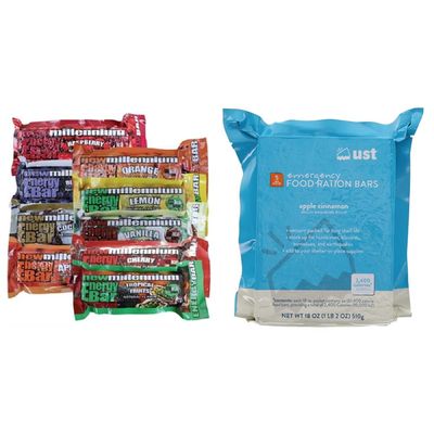 Millennium Assorted Energy Bars (6 Count) & Ultimate Survival Technologies, Emergency Food Rations, LxWxD: 6" x 4.5" x 1.25"