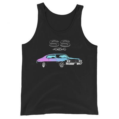 1970 Chevy Chevelle 454 SS LS6 Miami Nights Edition Muscle Car Owner Mens Tank Top Black