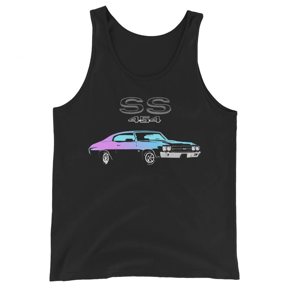 1970 Chevy Chevelle 454 SS LS6 Miami Nights Edition Muscle Car Owner Mens Tank Top Black