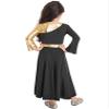 Agoky Girls Metallic Praise Dance Dress Long Sleeve Liturgical Worship Full Length Church Robe Lyrical Dancewear Costume Black C 14 Years view 4