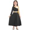 Agoky Girls Metallic Praise Dance Dress Long Sleeve Liturgical Worship Full Length Church Robe Lyrical Dancewear Costume Black C 6 Years view 1