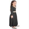 Agoky Girls Metallic Praise Dance Dress Long Sleeve Liturgical Worship Full Length Church Robe Lyrical Dancewear Costume Black C 6 Years view 3