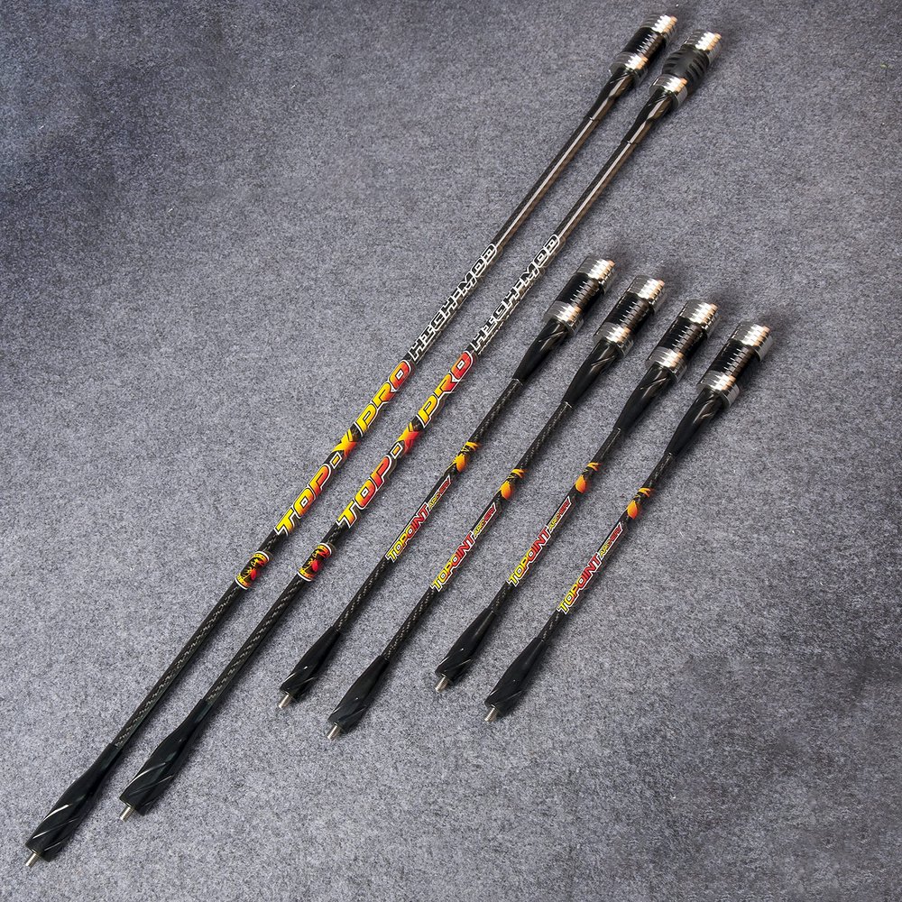 Archery Bow Stabilizer Balance Bar Rod for Compound Recurve Bow 12/15/30/33 Inch Damping Shock Absorber Carbon Fiber Stabilizer (12inch, Type 1)