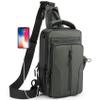 Anti Theft Crossbody Backpack Shoulder Sling Bag for Men Women Lightweight One Strap Motorcycle Messenger Bag Daypack for Cycling Hiking Walking Outdoor Sports Travel with USB Charger Port Army Green view 1