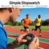 FCXJTU Simple Digital Sports Stopwatch Timer, No Bells, No Clock, No Alarm, Simple Basic Operation, Silent, ON/Off, Pure Stopwatch for Swimming Running Training Kids Coaches Referees Teachers (Black) view 2