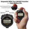 FCXJTU Simple Digital Sports Stopwatch Timer, No Bells, No Clock, No Alarm, Simple Basic Operation, Silent, ON/Off, Pure Stopwatch for Swimming Running Training Kids Coaches Referees Teachers (Black) view 3