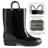 HISEA Kids Rain Boots for Toddler Boys Girls, Waterproof Rubber Boots with Easy-On Handles, Seamless PVC Rainboots Lightweight Mud Shoes for Water Beach Outdoor Playing, Size 8T Black view 4