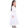 Agoky Girls Metallic Praise Dance Dress Long Sleeve Liturgical Worship Full Length Church Robe Lyrical Dancewear Costume White C 12 Years view 2