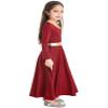 Agoky Girls Metallic Praise Dance Dress Long Sleeve Liturgical Worship Full Length Church Robe Lyrical Dancewear Costume Red C 8 Years view 3