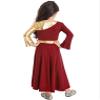 Agoky Girls Metallic Praise Dance Dress Long Sleeve Liturgical Worship Full Length Church Robe Lyrical Dancewear Costume Red C 8 Years view 4
