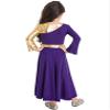 Agoky Girls Metallic Praise Dance Dress Long Sleeve Liturgical Worship Full Length Church Robe Lyrical Dancewear Costume Purple C 4 Years view 4