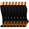 CHARMKING Compression Socks for Women & Men (8 Pairs) 15-20 mmHg Graduated Copper Support Socks are Best for Pregnant, Nurses - Boost Performance, Circulation, Knee High & Wide Calf (L/XL, Multi 48) view 1