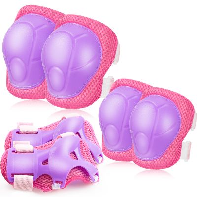 BOSONER Basic Kids Protective Gear: Kids Knee Pads and Elbow Pads with Wrist Guards Set for 3-15 Years - Design for Roller Skates, Cycling, BMX Bike, Skateboard, Inline Skating, Scooter Riding Sports