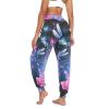 Aflyko Women Dance Pants Dragonfly Neon Flower Boho Trousers Yoga Sweatpants High-Waisted Workout Loose Fit Harem Pants XL view 2