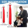Mantieqingway Pre-tied Ties for Kids Boys 1/2 Pack 14 inch Adjustable Zipper Neck Tie for Wedding Graduation School Uniforms (1 Pack Red) view 3