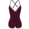 RTRDE Pajama Set, Pink Lingerie Set Pijamas De Mujer Sexy Intimates for Women Lingerie Sheer Women's Fashion Lace Set Suit Solid Color Wireless Bra Underwear Panties Stockings (XL, Wine) view 2