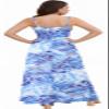 Chaos World Hawaiian Dresses for Women Boho Maxi Dress V-Neck Floral Summer Dress Beach Spaghetti Strap(Large,Blue) view 3
