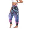 Aflyko Women Dance Pants Dragonfly Neon Flower Boho Trousers Yoga Sweatpants Moisture-Wicking Casual Sportwear Relaxed Fit Harem Pants L view 3