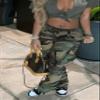 Vakkest Womens Camo Cargo Pants Casual Streetwear BF Outdoor High Waisted Baggy Jogger Workout Sweatpants view 4