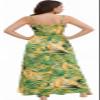 Chaos World Hawaiian Dresses for Women Boho Maxi Dress V-Neck Floral Summer Dress Beach Spaghetti Strap(XX-Large,Green Yellow) view 3