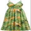 Chaos World Hawaiian Dresses for Women Boho Maxi Dress V-Neck Floral Summer Dress Beach Spaghetti Strap(XX-Large,Green Yellow) view 4