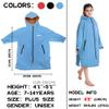 Hiturbo Warm Kids Swim Parka: Waterproof Changing Robe - Oversize Swimming Coat - Hooded Surf Poncho - Sherpa Fleece Lining (Blue) view 2