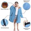 Hiturbo Warm Kids Swim Parka: Waterproof Changing Robe - Oversize Swimming Coat - Hooded Surf Poncho - Sherpa Fleece Lining (Blue) view 4