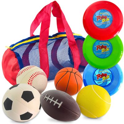 Toysery Kids Foam Frisbee Set - 3 Flying Discs, Carry Bag, Ages 1-3