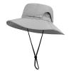 Croogo Fishing Hat UPF Wide Brim Bucket Hat Safari Boonie Hats Waterproof Outdoor Fisherman Hats Hiking Hat,Light Gray-DFH02 view 1
