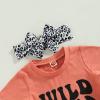 Newborn Baby Girl Clothes Set Short Sleeve Letter T-Shirt Top Bow Headband Pattern Shorts 3Pcs Summer Outfits view 3