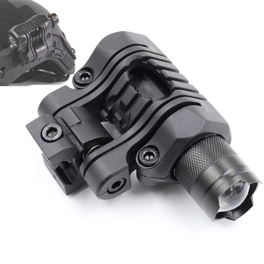 LThyzszb Tactical Helmet Light with Mount Mini LED Helmet Flashlight 300 lumens LED with Strobe, Fits 20mm Picatinny Rail Mount (Black)