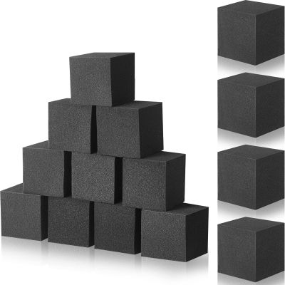 Treela 10 Pieces Foam Pit Blocks, Foam Gym Cubes, 4 x 4 x 4 in Protective Trampoline Padding for Gymnastics, Parkour Courses, Trampoline Arenas, BMX (Gray)