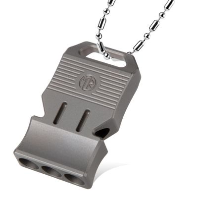 TACRAY Titanium Emergency Survival Whistle  Square Triple-Tube Design, Ultra-Loud 120+dB, Waterproof & Durable, EDC Safety Whistle for Camping, Hiking, Outdoor & RescueGray