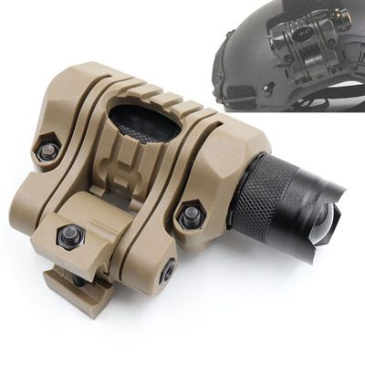 LThyzszb Tactical Helmet Light with Mount Mini LED Helmet Flashlight 300 lumens with Strobe, Fits 20mm Picatinny Rail Mount (Brown)