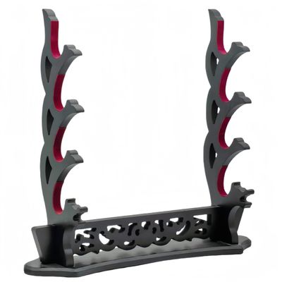 FLURSAILE 4-Tier Sword Stand Vine Sword Rack Table Display Stand for Katana, Lightsaber, Genji, Samurai Swords