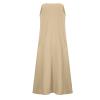 2026 Summer Dresses Women Casual Linen Plus Size Sleeveless Tank Dress Flowy Maxi Long Beach Sundress with Pockets Khaki view 4