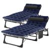 ABORON 5 Positions Camping Cots for Adults,Outdoor Folding Sleeping Cot/Mat,Folding Chaise Lounge Chair with Pillow,Portable Reclining Chair for Beach Lawn Camping Pool,Sunbathing Chairs view 1